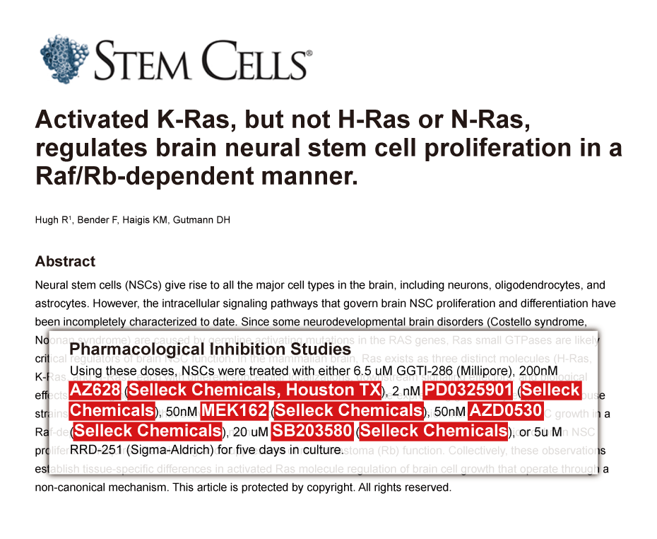 Trametinib was purchased from Selleck Chemicals