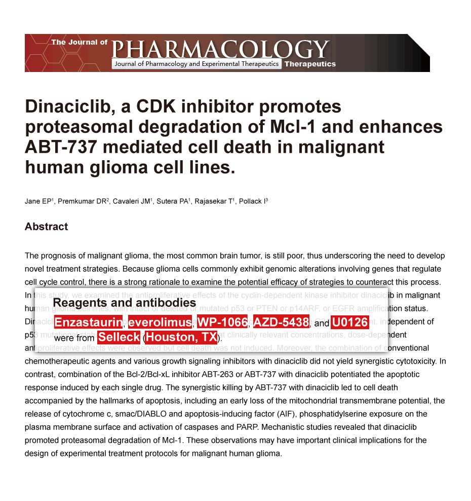 Trametinib was purchased from Selleck Chemicals