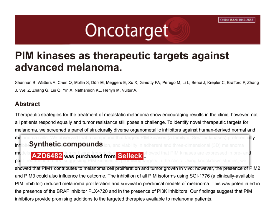 Trametinib was purchased from Selleck Chemicals