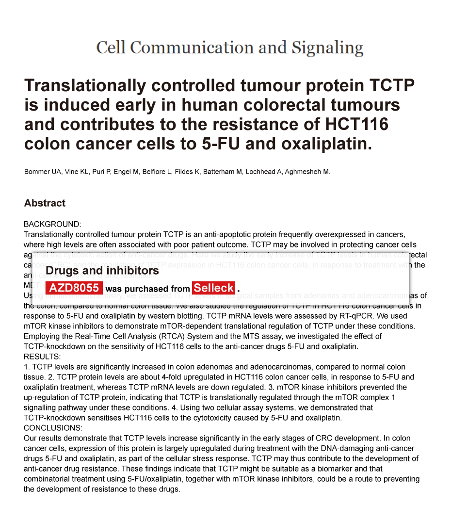 Trametinib was purchased from Selleck Chemicals