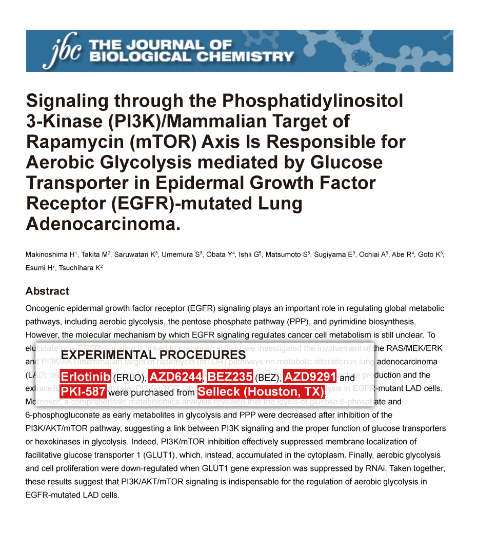 Trametinib was purchased from Selleck Chemicals