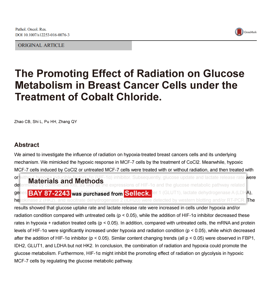 Trametinib was purchased from Selleck Chemicals