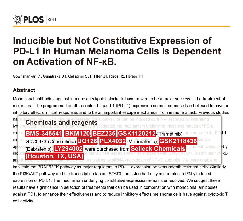 Trametinib was purchased from Selleck Chemicals
