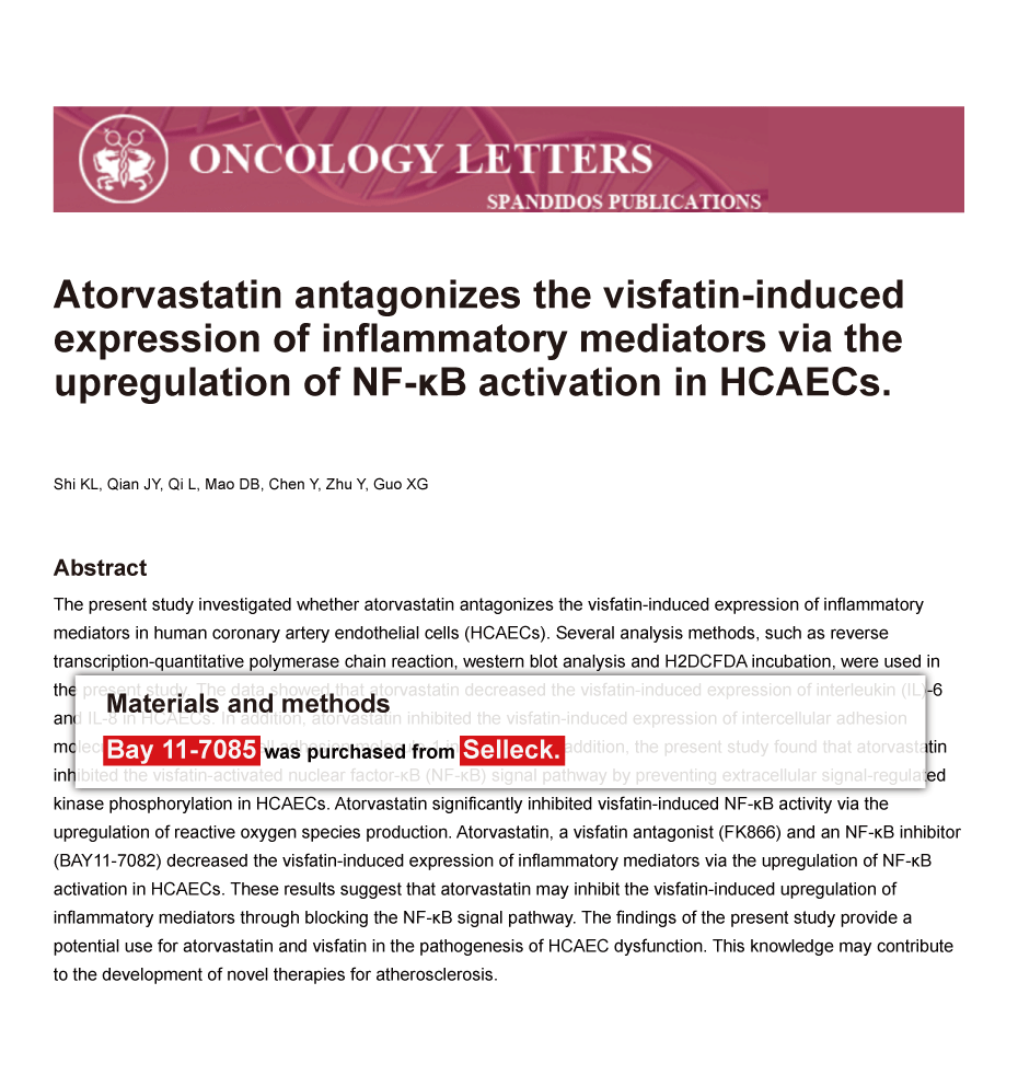 Trametinib was purchased from Selleck Chemicals