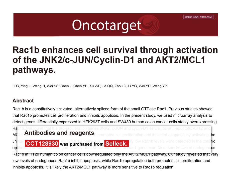 Trametinib was purchased from Selleck Chemicals