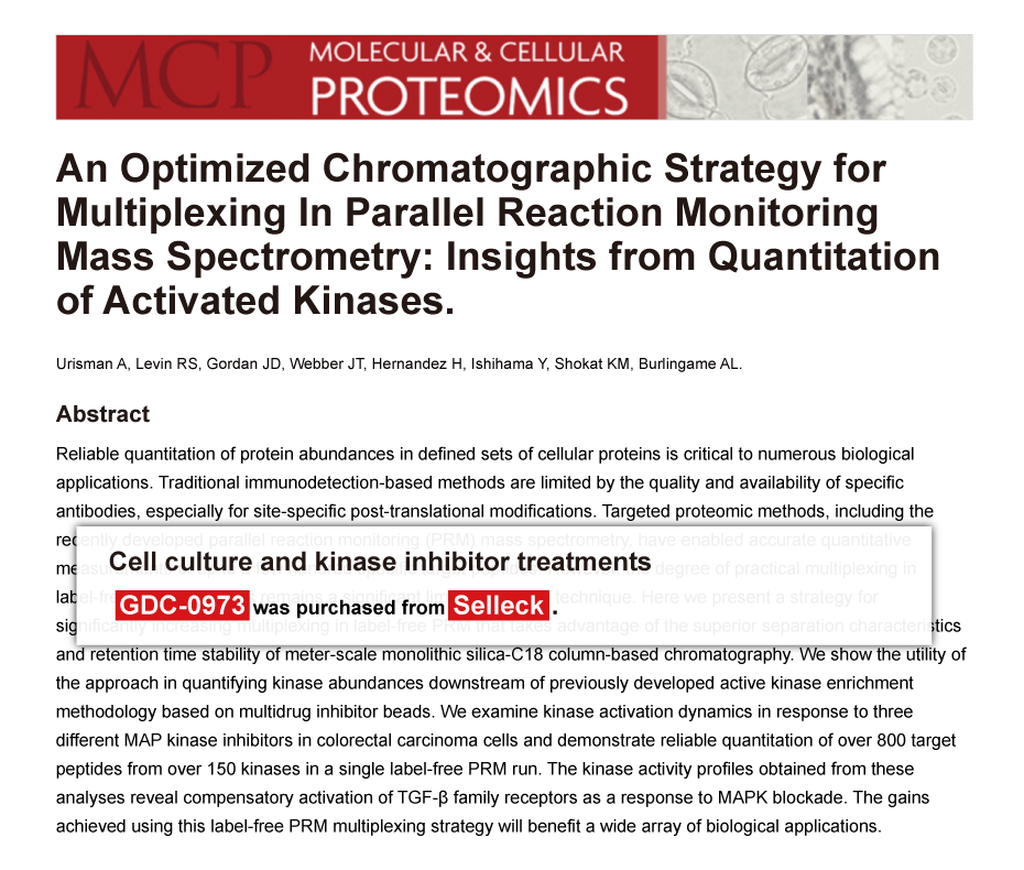 Trametinib was purchased from Selleck Chemicals