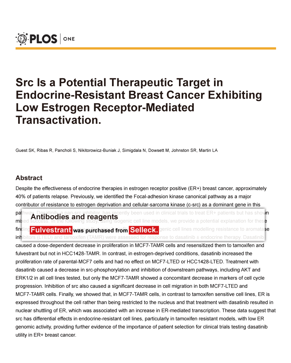 Trametinib was purchased from Selleck Chemicals
