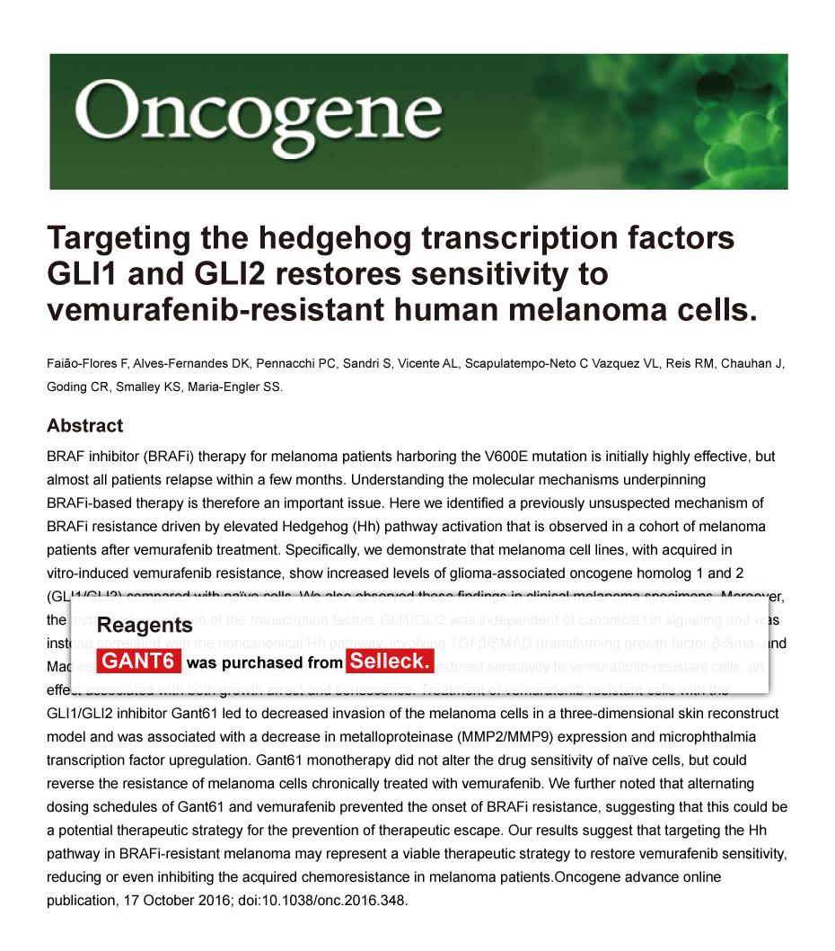 Trametinib was purchased from Selleck Chemicals
