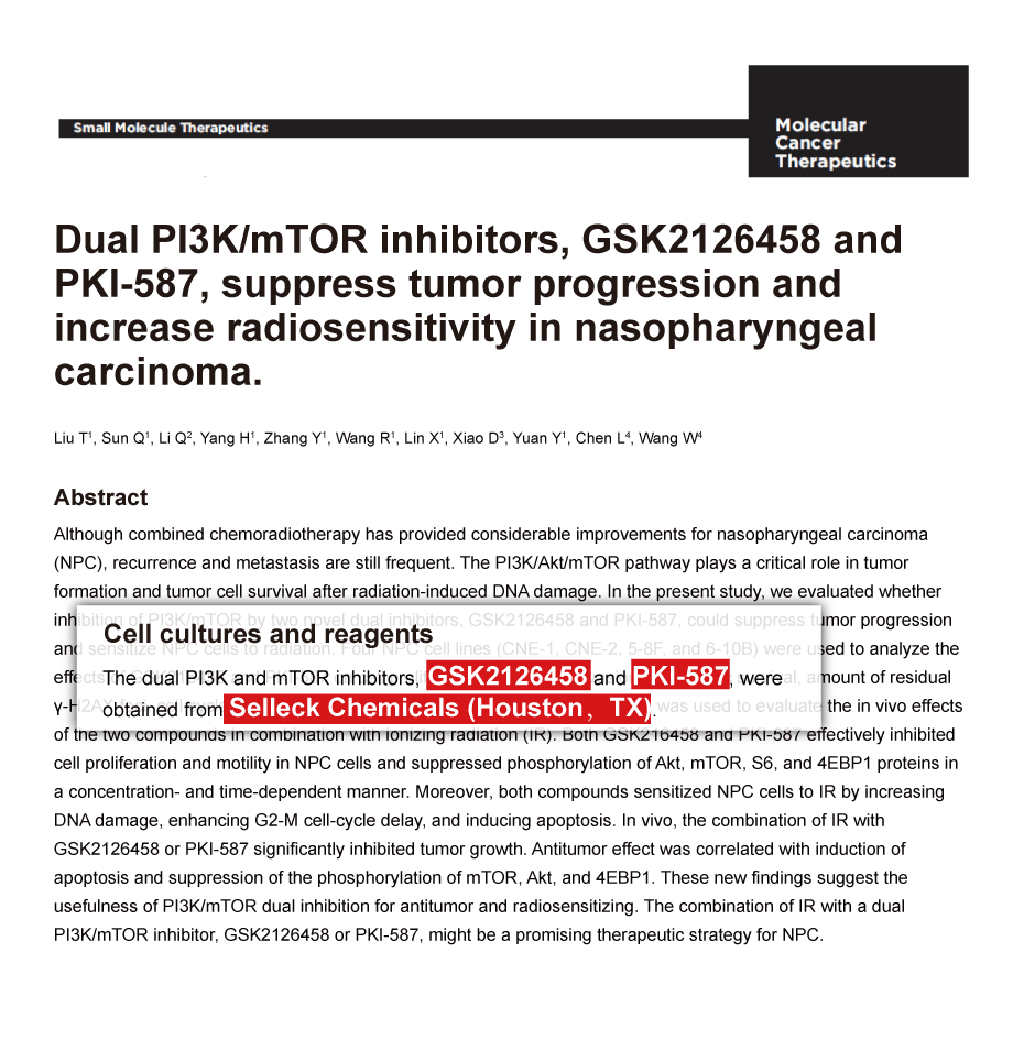 Trametinib was purchased from Selleck Chemicals