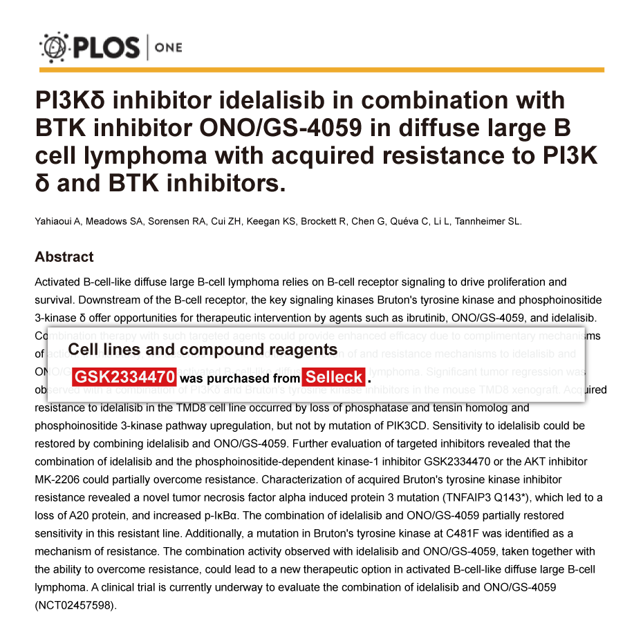 Trametinib was purchased from Selleck Chemicals