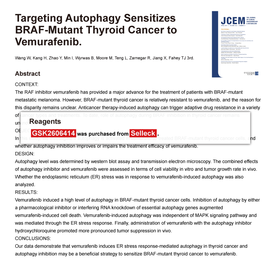 Trametinib was purchased from Selleck Chemicals