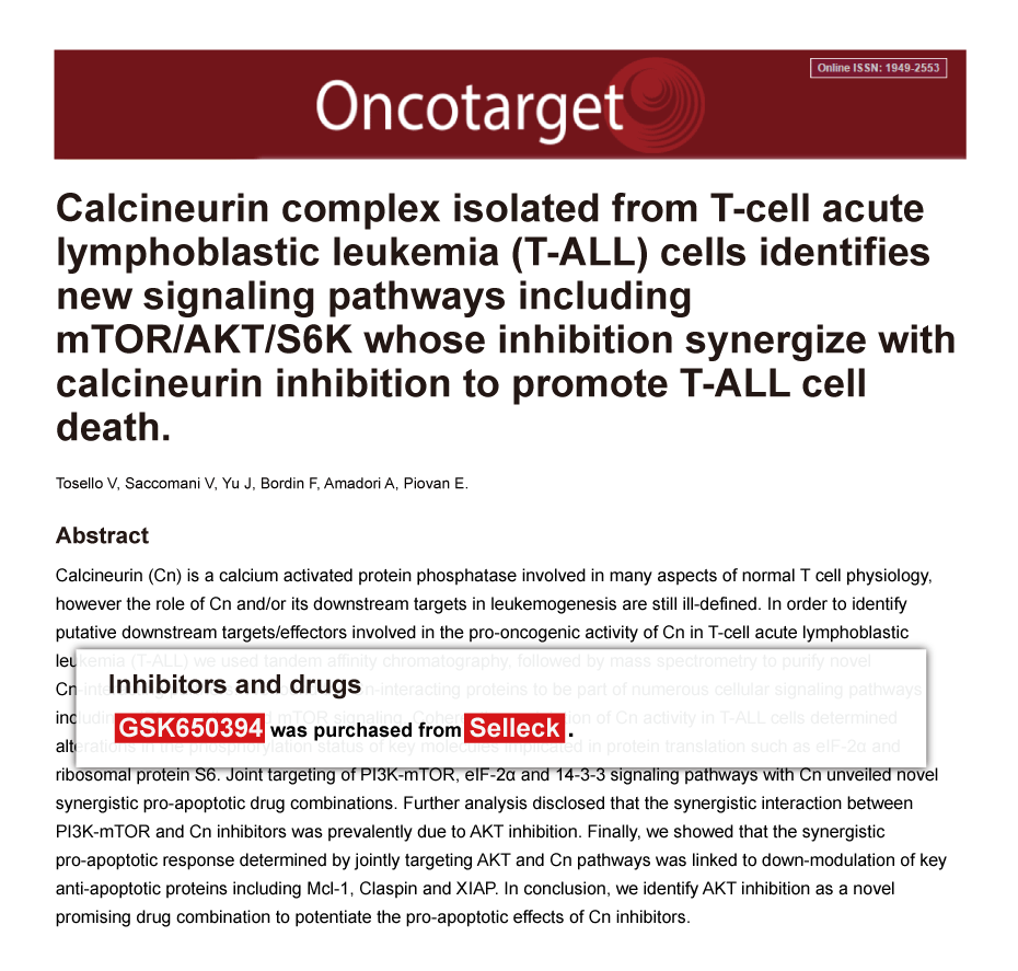 Trametinib was purchased from Selleck Chemicals