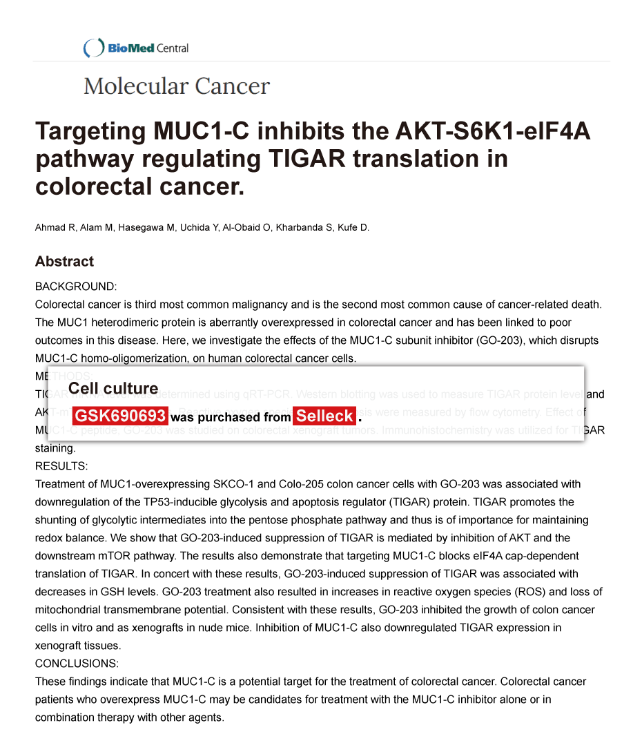 Trametinib was purchased from Selleck Chemicals