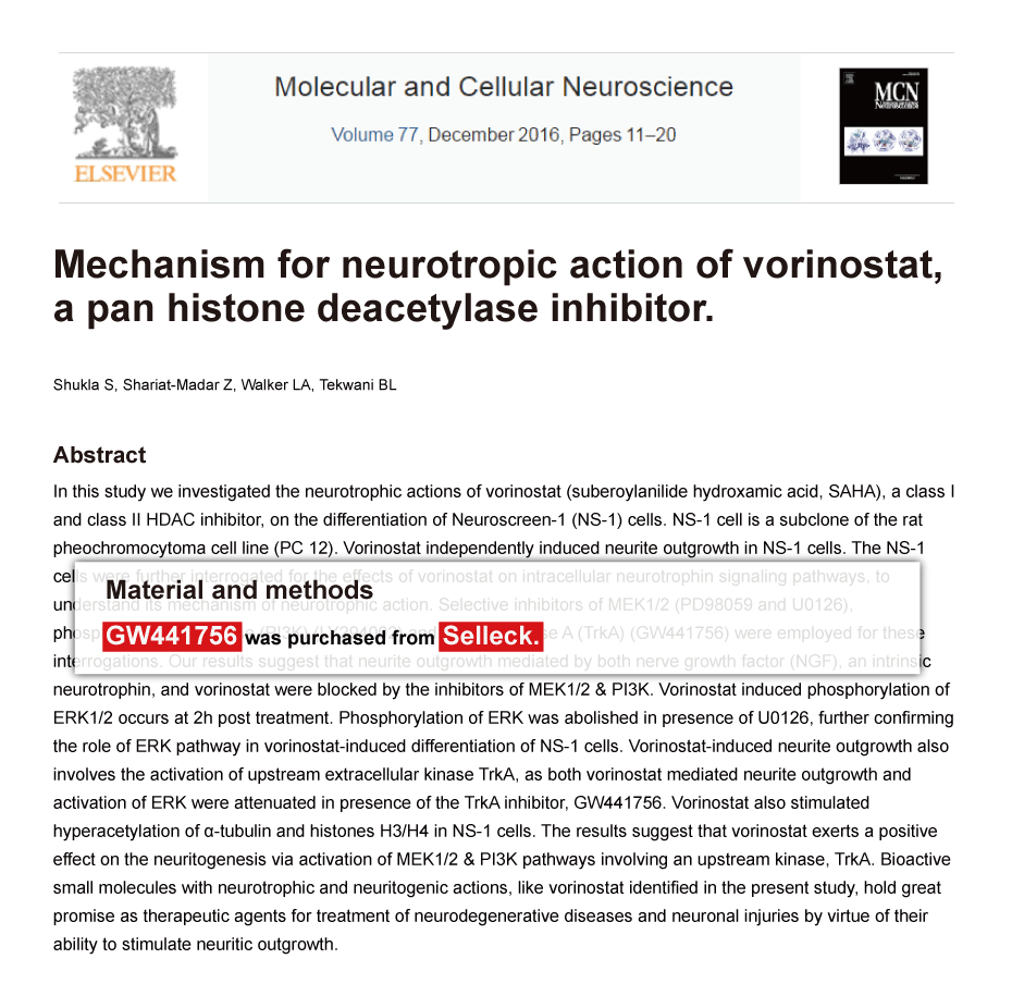 Trametinib was purchased from Selleck Chemicals