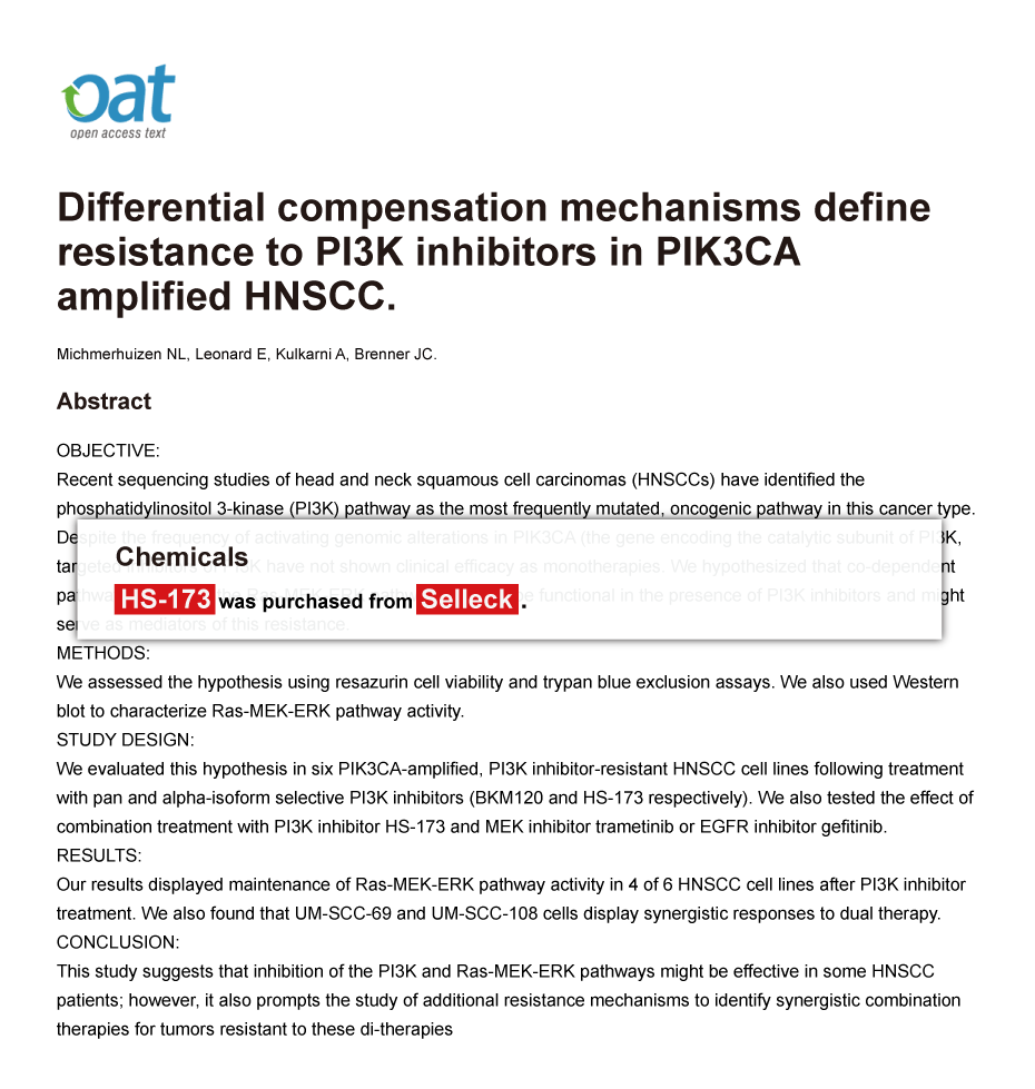 Trametinib was purchased from Selleck Chemicals