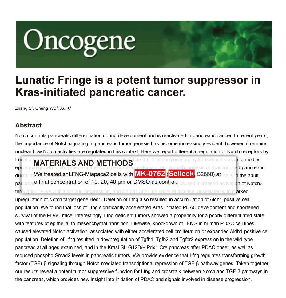 Trametinib was purchased from Selleck Chemicals