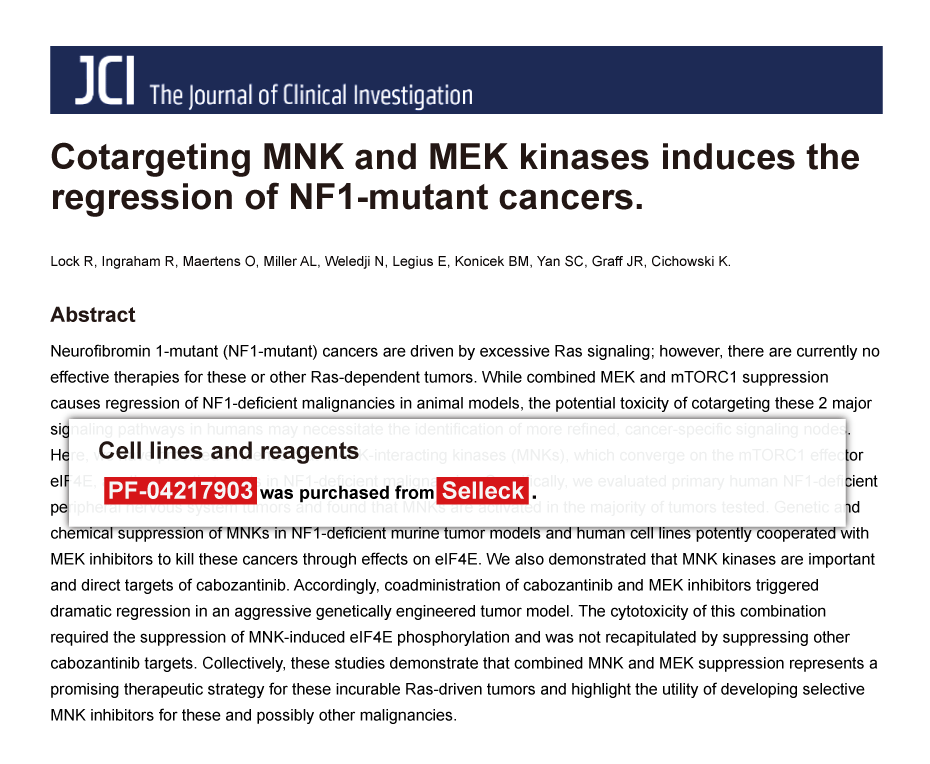 Trametinib was purchased from Selleck Chemicals