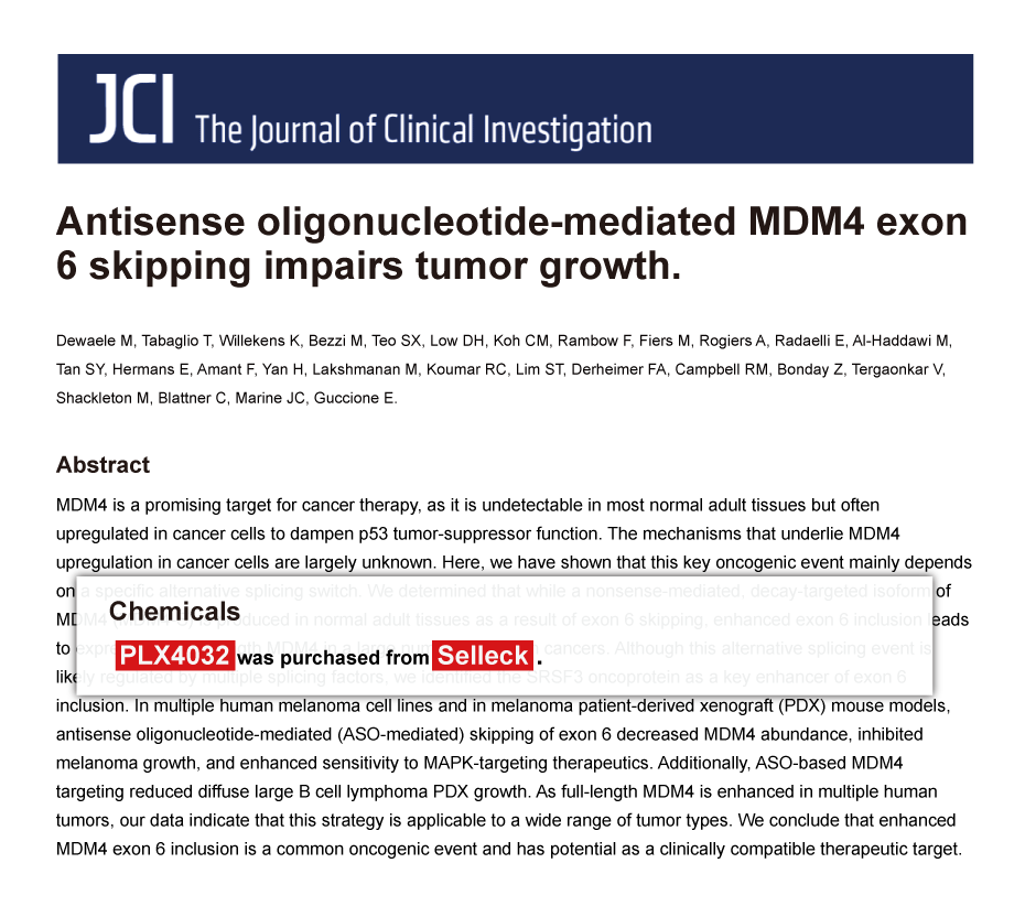 Trametinib was purchased from Selleck Chemicals
