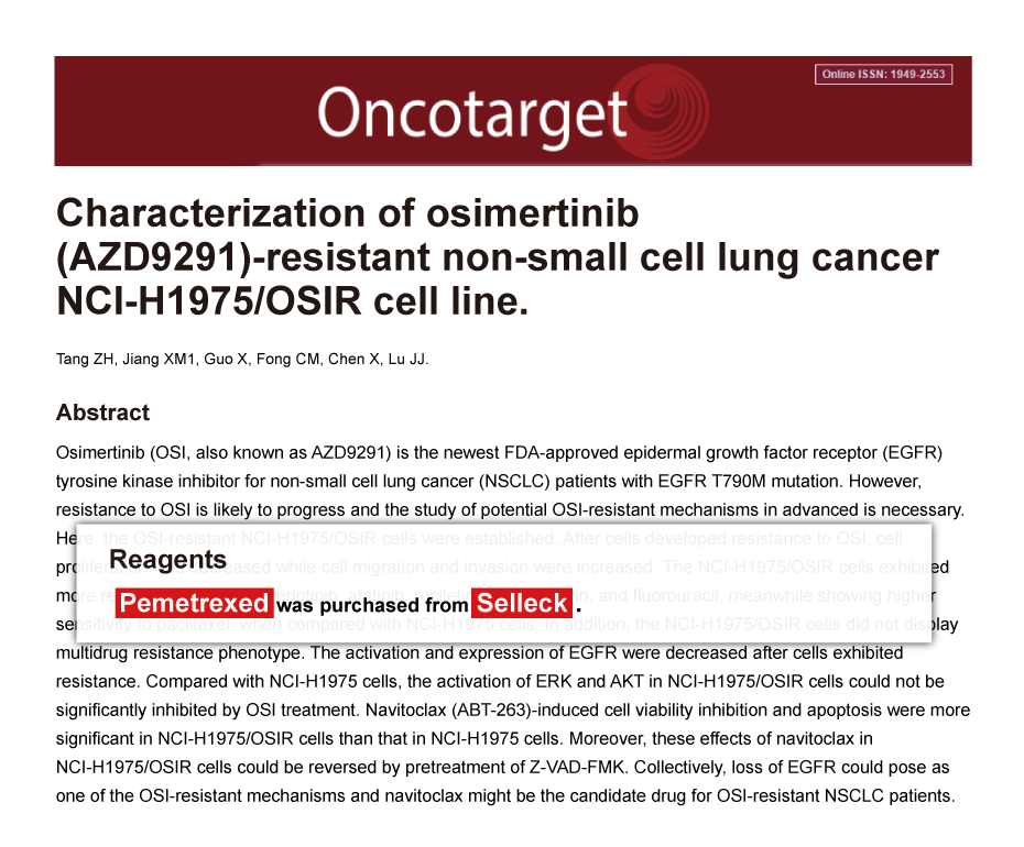 Trametinib was purchased from Selleck Chemicals