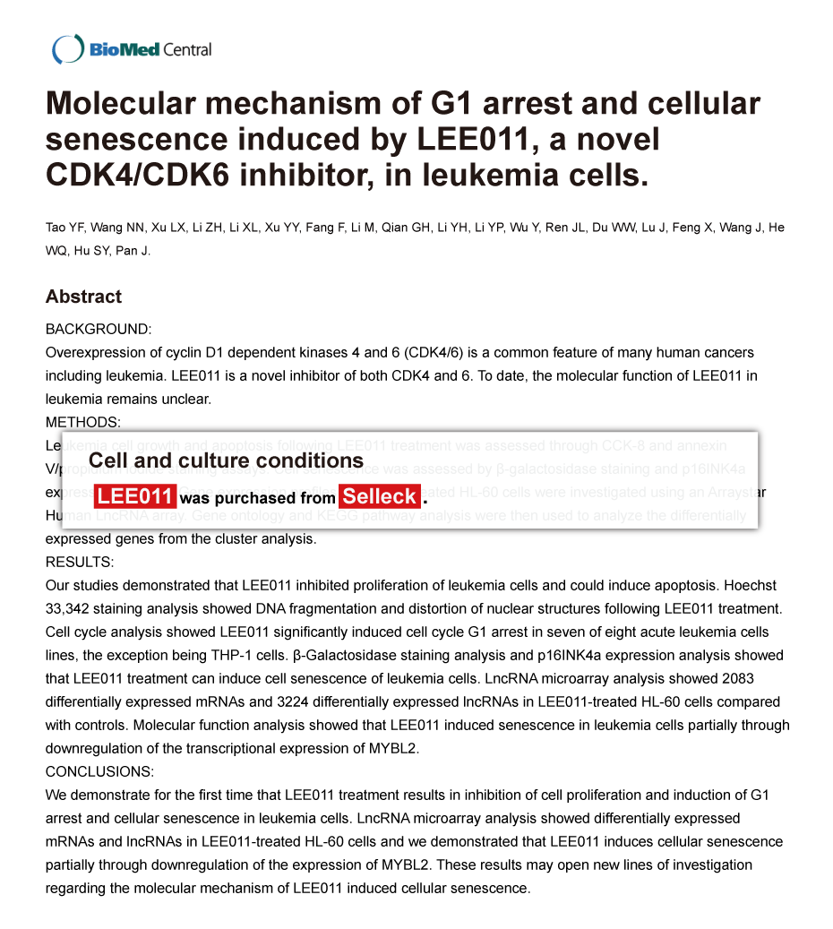 Trametinib was purchased from Selleck Chemicals