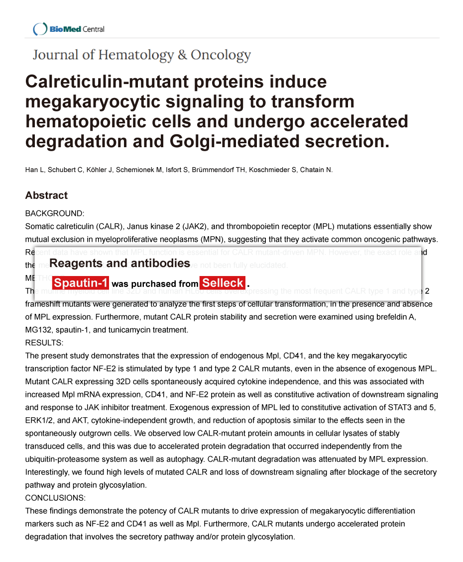 Trametinib was purchased from Selleck Chemicals