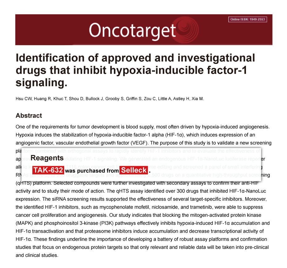 Trametinib was purchased from Selleck Chemicals