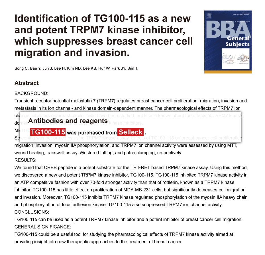 Trametinib was purchased from Selleck Chemicals