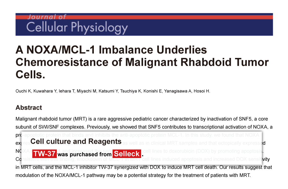 Trametinib was purchased from Selleck Chemicals