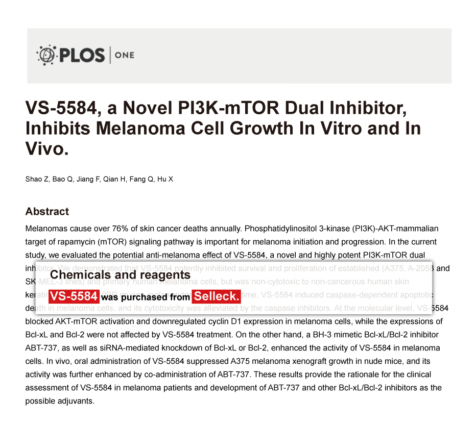 Trametinib was purchased from Selleck Chemicals