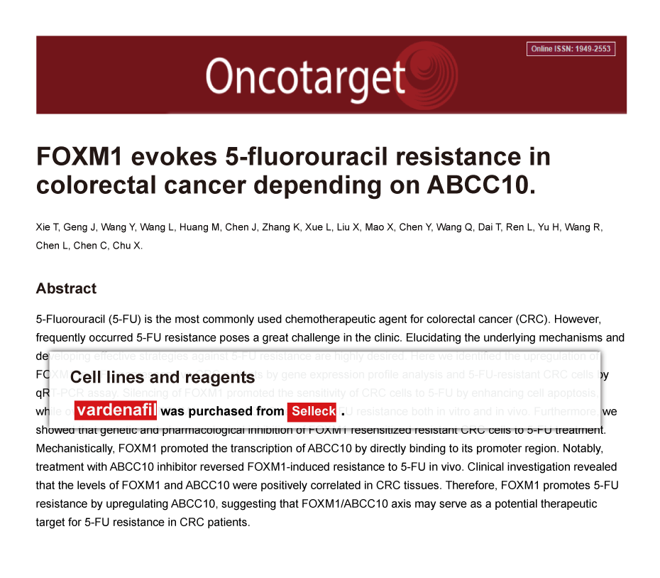 Trametinib was purchased from Selleck Chemicals