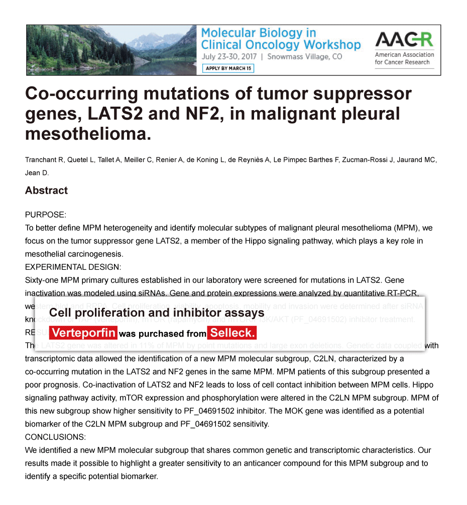 Trametinib was purchased from Selleck Chemicals