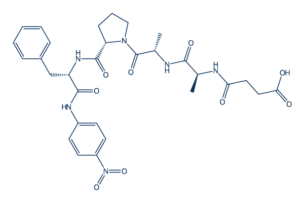 Suc-Ala-Ala-Pro-Phe-pNA Chemical Structure
