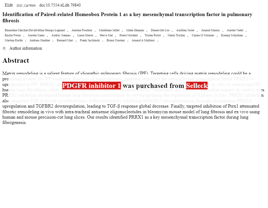 PDGFR inhibitors | signaling | cancer | mutation | receptor