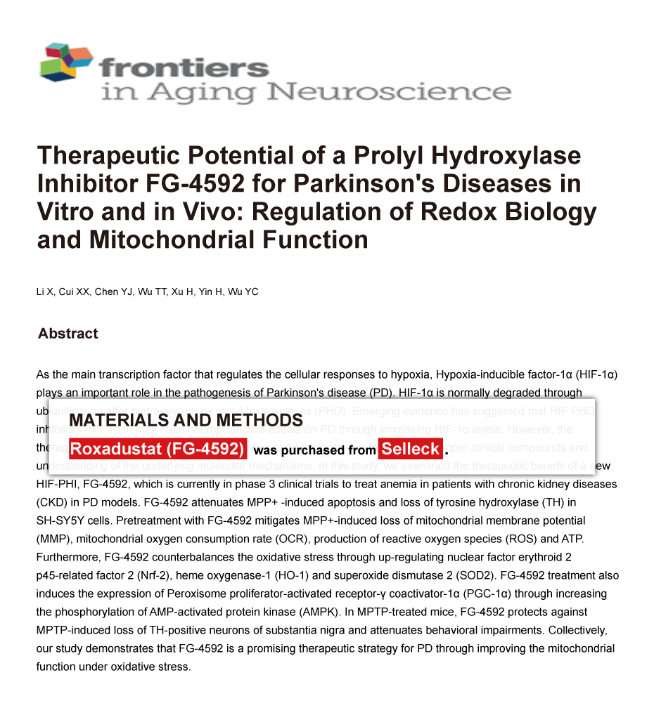 Roxadustat (FG4592) HIF modulator Read Reviews