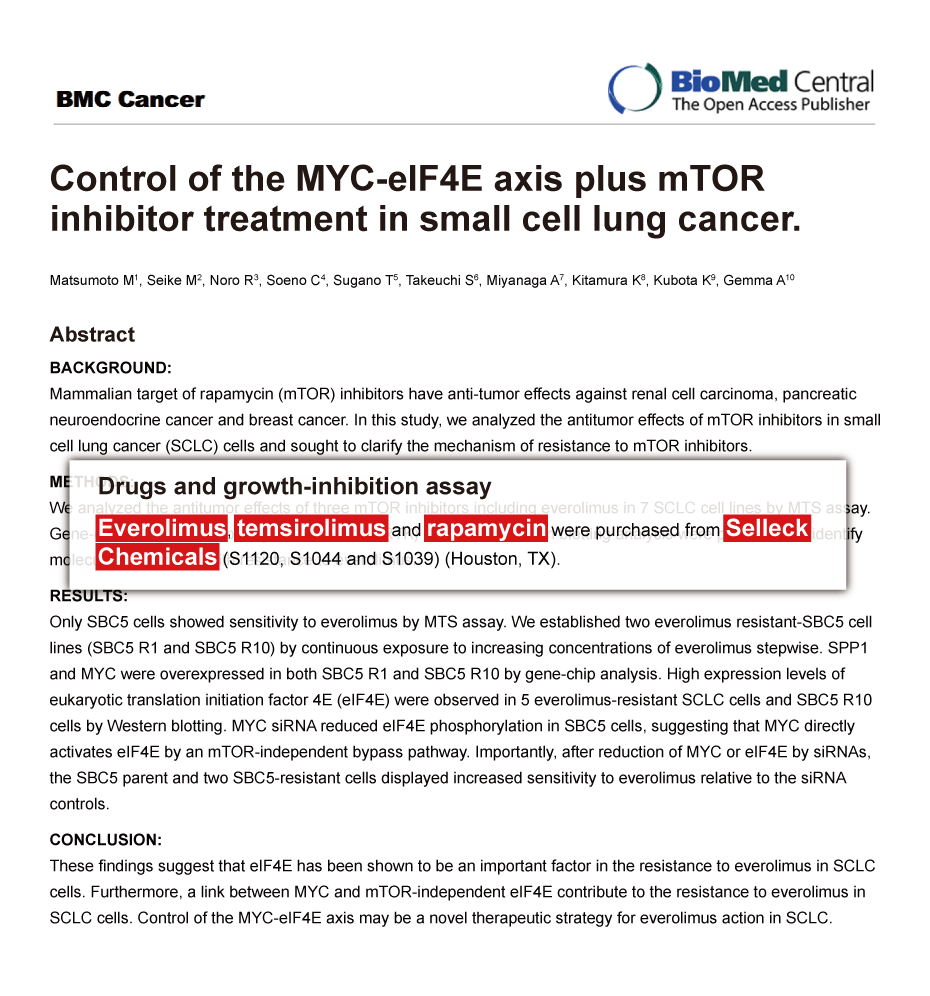 Temsirolimus (CCI779) ≥99(HPLC) Selleck mTOR inhibitor