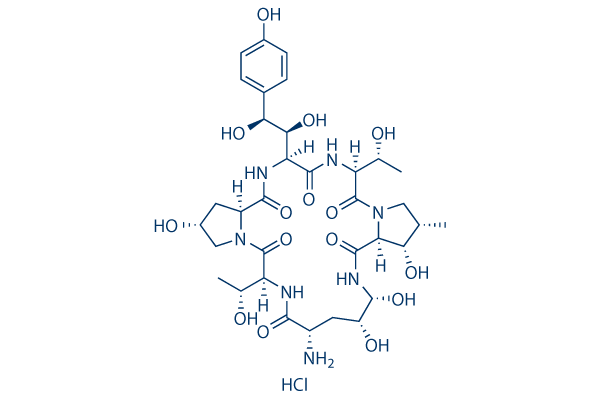 1-[(4R,5R)-4,5-Dihydroxy-L-ornithine]echinocandin B hydrochloride (1:1) Chemical Structure